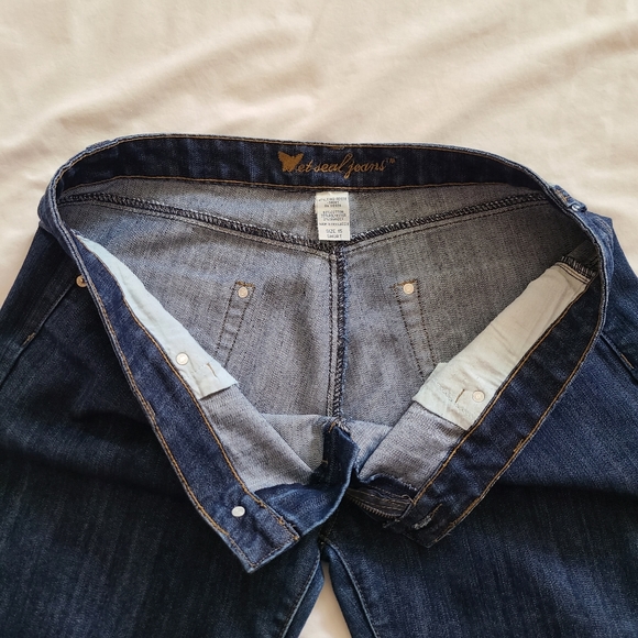 EUC Wet Seal Dark Blue Wash Straight Leg y2k Denim Jeans, Junior's 15 Short - Picture 5 of 12